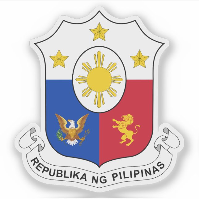 Pegatina Escudo de armas de Filipinas (Anverso)