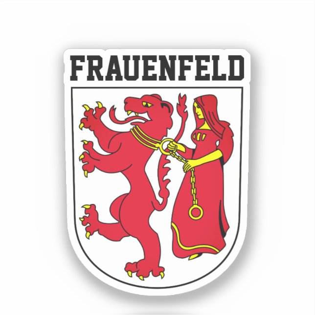 Pegatina Escudo de armas de Frauenfeld, Suiza (Anverso)