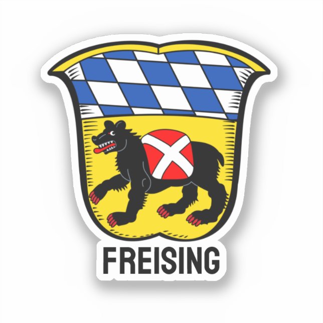 Pegatina Escudo de armas de Freising, Alemania (Anverso)
