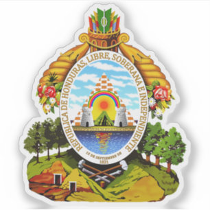 Pegatina Escudo de armas de Honduras 