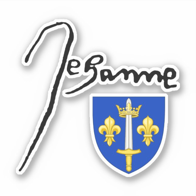 Pegatina Escudo de armas de Juana de Arco (Anverso)