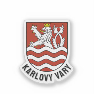 Pegatina Escudo de armas de Karlovy Vary, República Checa