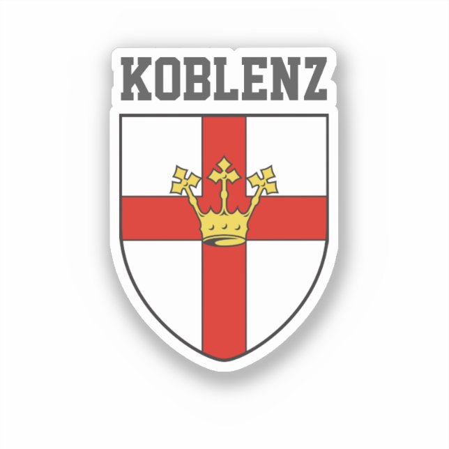 Pegatina Escudo de armas de Koblenz, Alemania (Anverso)