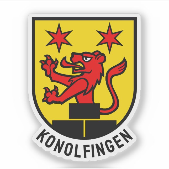 Pegatina Escudo de armas de Konolfingen, Suiza (Anverso)