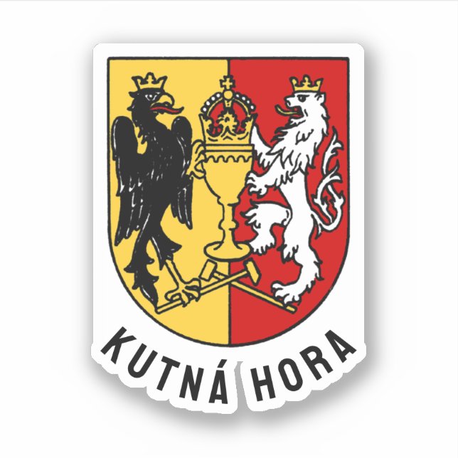 Pegatina Escudo de armas de Kutná Hora, República Checa (Anverso)