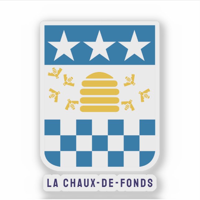 Pegatina Escudo de armas de La Chaux-de-Fonds, Suiza (Anverso)