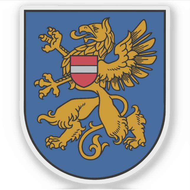 Pegatina Escudo de armas de la ciudad de Rēzekne, Letonia (Anverso)
