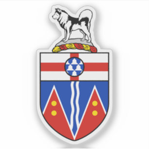 Pegatina Escudo de armas de la provincia de Yukon, Canadá