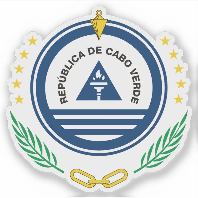 Pegatina Escudo de armas de la República de Cabo Verde (Cab (Anverso)