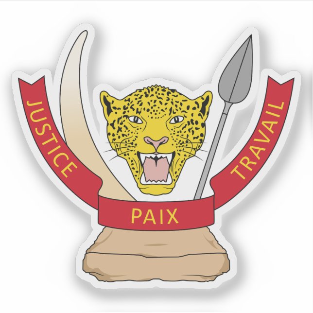 Pegatina Escudo de armas de la República Democrática del Co (Anverso)