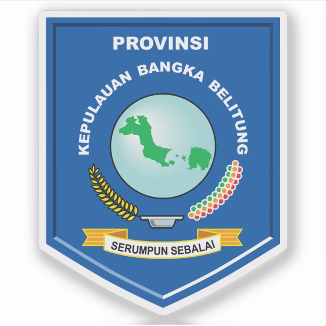 Pegatina Escudo de armas de las Islas Bangka Belitung (Indo (Anverso)