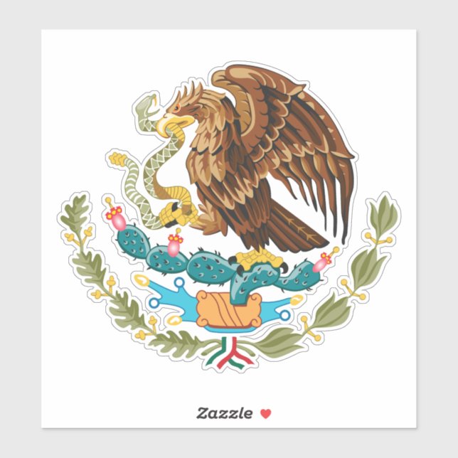 Pegatina Escudo de armas de México - Bandera de México (Hoja)