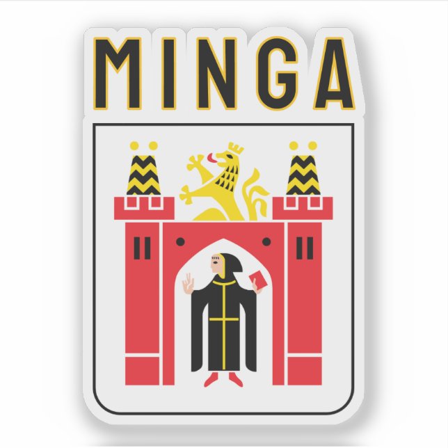 Pegatina Escudo de armas de Minga, Baviera (Anverso)