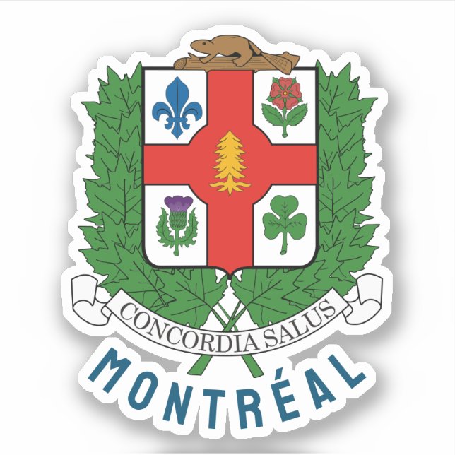 Pegatina Escudo de armas de Montreal, CANADÁ (Anverso)