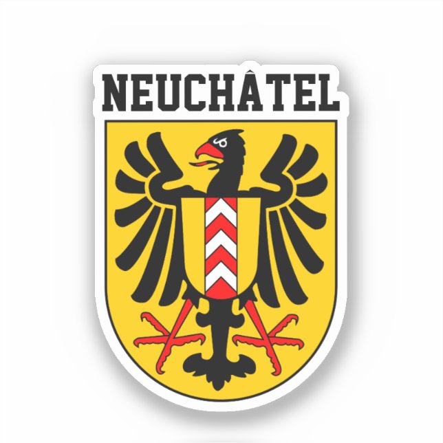 Pegatina Escudo de armas de Neuchâtel, Suiza (Anverso)