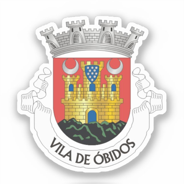 Pegatina Escudo de armas de Óbidos, Portugal (Anverso)