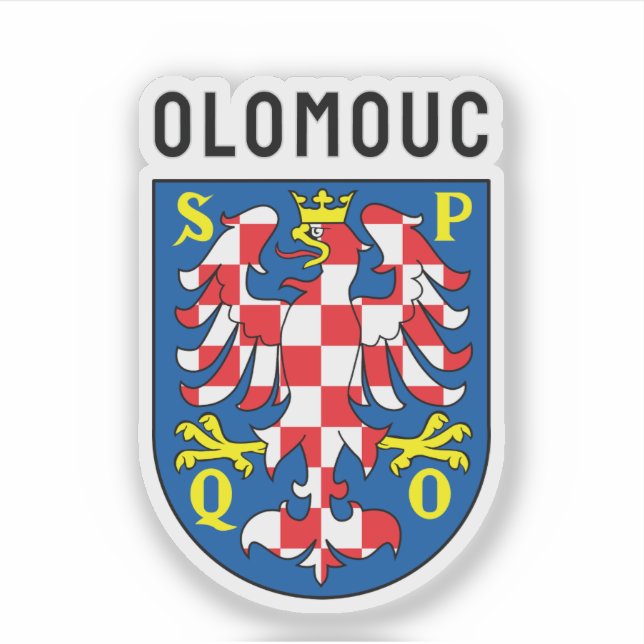 Pegatina Escudo de armas de Olomouc, República Checa (Anverso)
