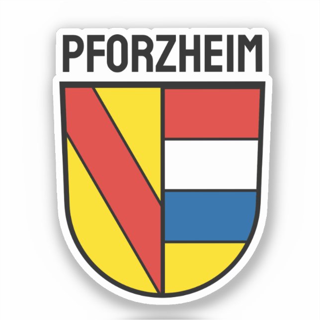Pegatina Escudo de armas de Pforzheim, Alemania (Anverso)