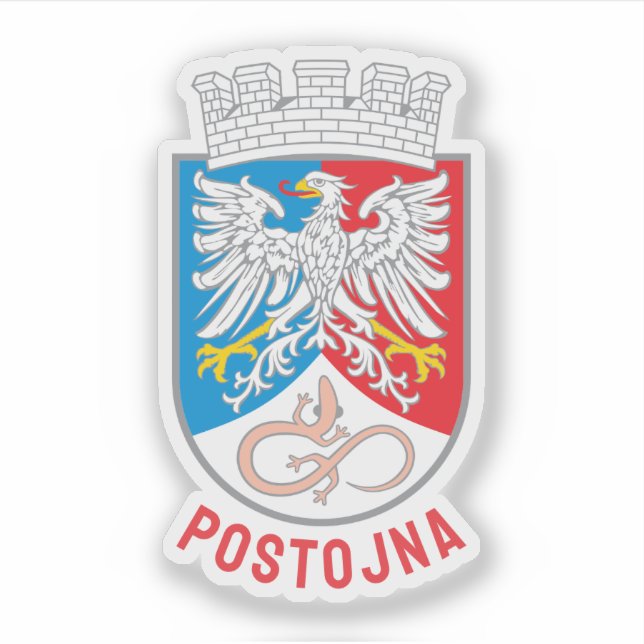 Pegatina Escudo de Armas de Postojna, Eslovenia (Anverso)