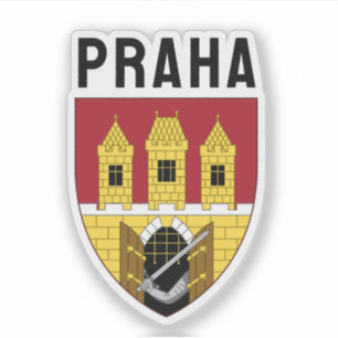 Pegatina Escudo de armas de Praga, República Checa