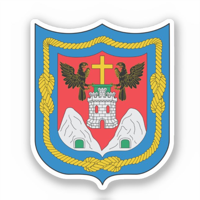 Pegatina Escudo de armas de Quito, Ecuador (Anverso)