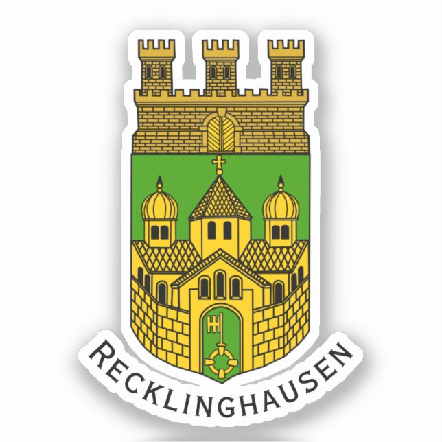 Pegatina Escudo de armas de Recklinghausen, Alemania (Anverso)