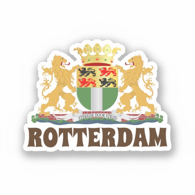 Pegatina Escudo de armas de Rotterdam, Países Bajos (Anverso)