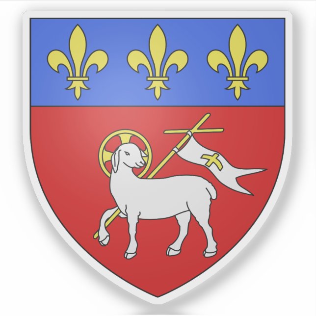 Pegatina Escudo de armas de Rouen, Normandía, Francia (Anverso)