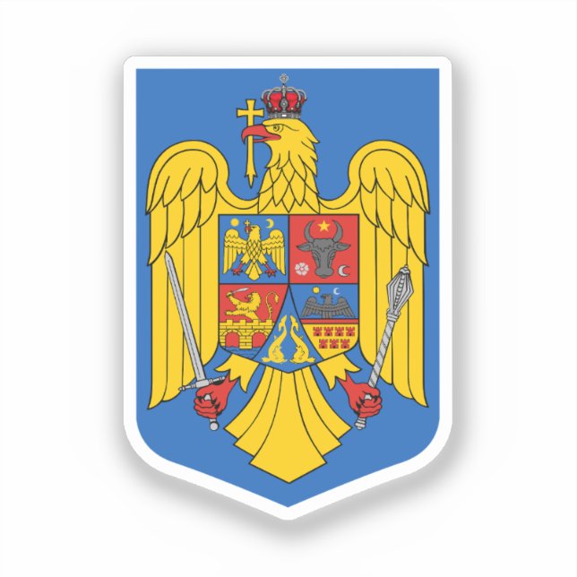 Pegatina Escudo de armas de Rumania (Anverso)