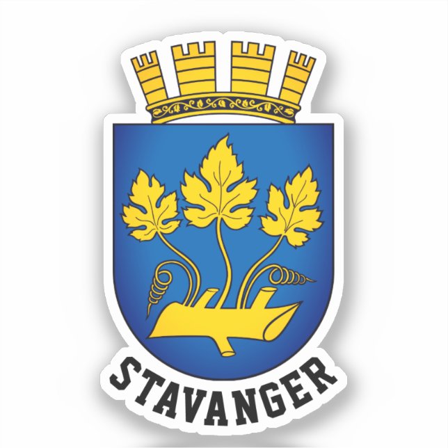 Pegatina Escudo de armas de Stavanger, Noruega (Anverso)
