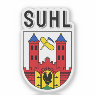 Pegatina Escudo de Armas de Suhl, Alemania