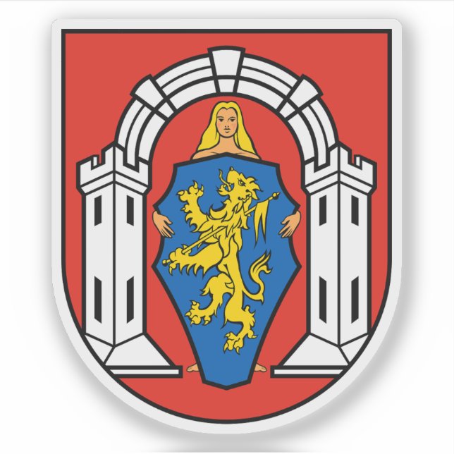 Pegatina Escudo de armas de Vukovar (Croacia) (Anverso)