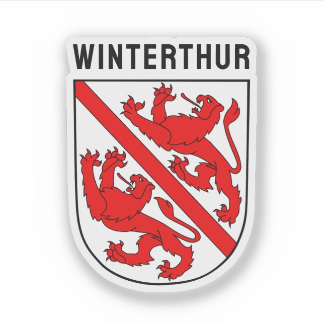 Pegatina Escudo de Armas de Winterthur, Suiza (Anverso)