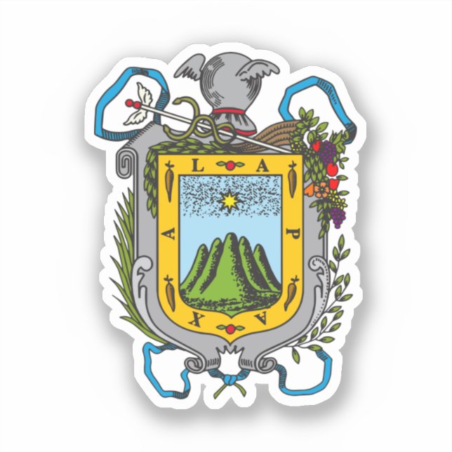 Pegatina Escudo de armas de Xalapa, México (Anverso)