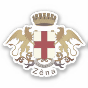 Pegatina Escudo de armas de Zêna (Génova, Liguria)
