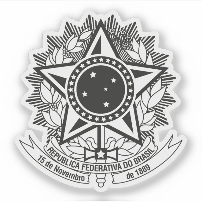 Pegatina Escudo de armas del Brasil (desde 1992, variante b (Anverso)