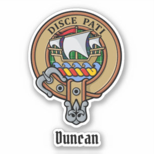 Pegatina Escudo de armas del Clan Duncan sobre tartán