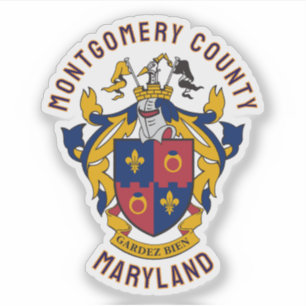Pegatina Escudo de Armas del Condado de Montgomery, Marylan