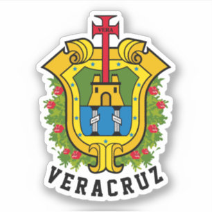 Pegatina Escudo de Armas del estado de Veracruz (México)