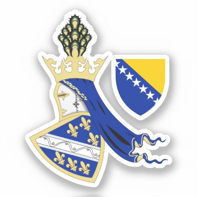 Pegatina Escudo de armas del Reino de Bosnia (Anverso)