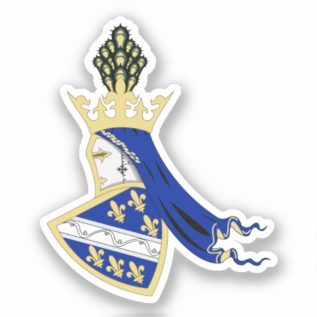 Pegatina Escudo de armas del Reino de Bosnia (Anverso)