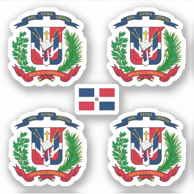 Pegatina Escudo de armas dominicano (Anverso)