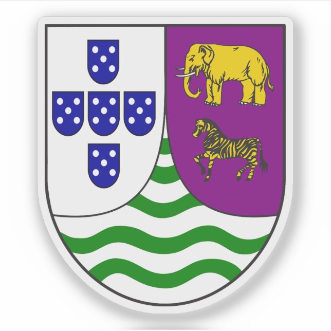 Pegatina Escudo de armas menor de Angola en Portugal (1935- (Anverso)