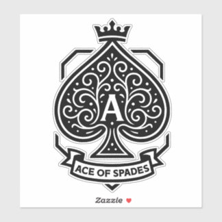 Pegatina Escudo de As of Spades — Filigree coronado