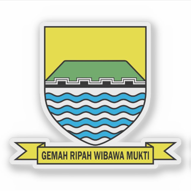 Pegatina Escudo de Bandung, Indonesia (Anverso)