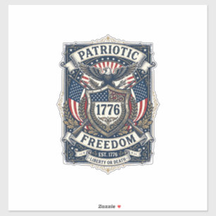 Pegatina Escudo de batalla patriótico 1776 Símbolo inspirad