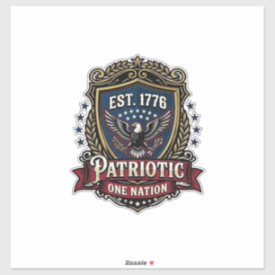Pegatina Escudo de batalla patriótico 1776 Símbolo inspirad
