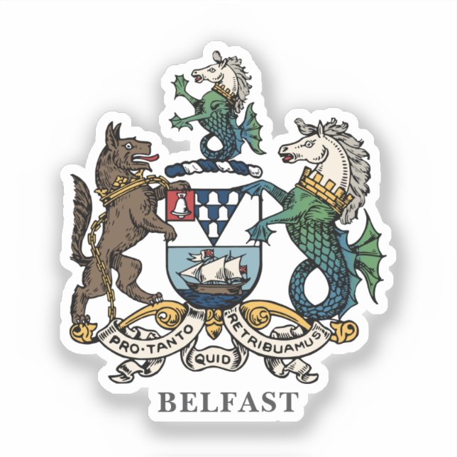 Pegatina Escudo de Belfast (Anverso)