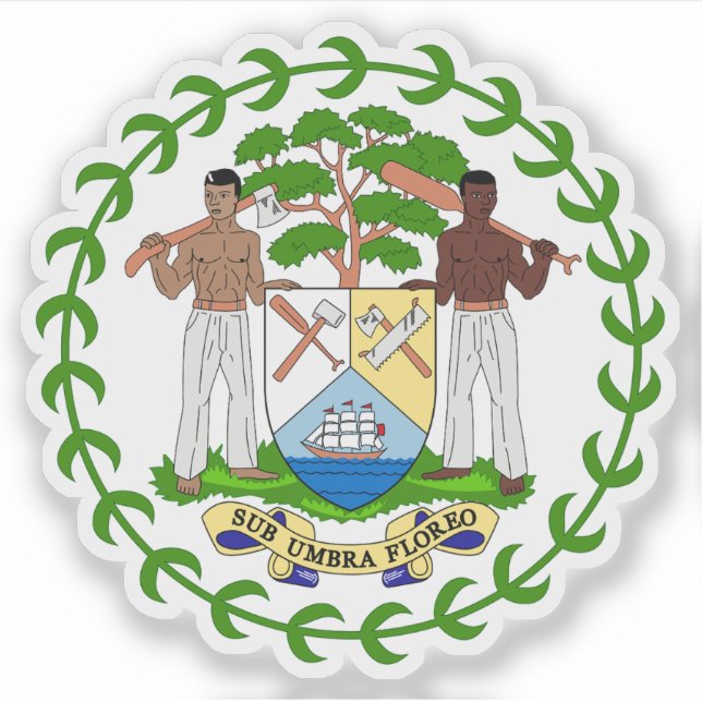 Pegatina Escudo de Belice (Anverso)