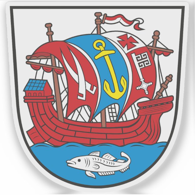 Pegatina Escudo de Bremerhaven, Alemania (Anverso)